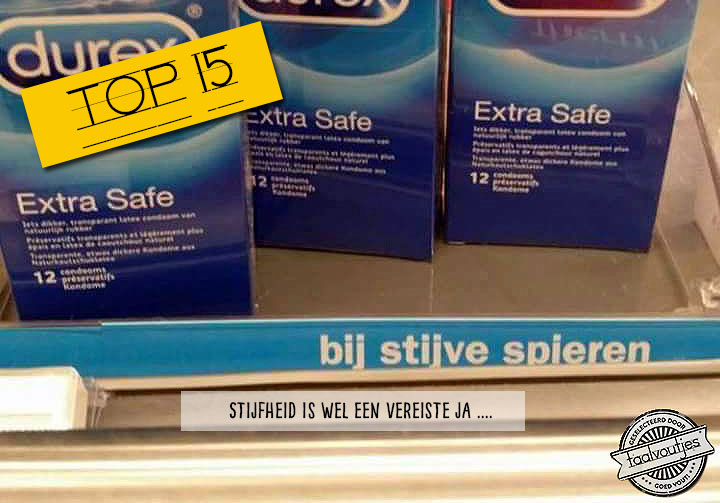 Stijf van 't lachen: 15 Durex- en o.b.-voutjes
