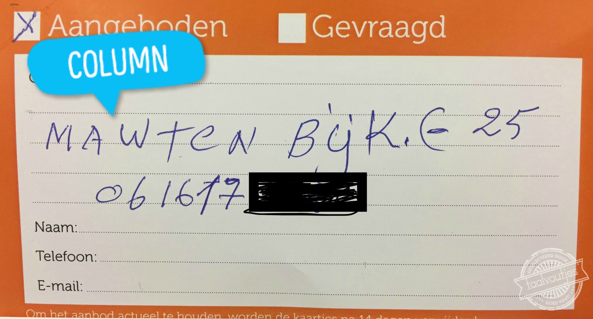 Column: Taaltolerantie