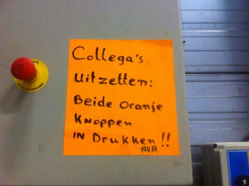 8. Ik zoek al jaren naar de uitknop van mijn collega! 