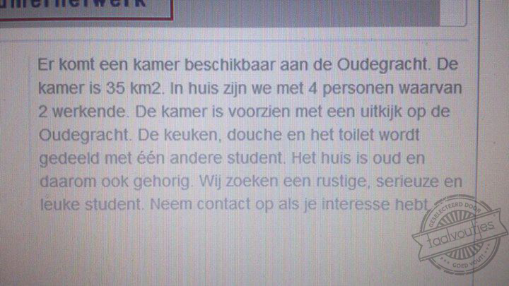 Dat wordt een hoge rekening bij Carpetland. 